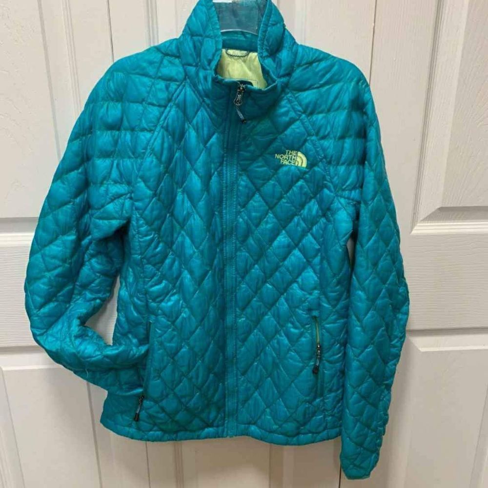 The North Face Quilted Puffer Teal Green Blue Thermoball Size XS